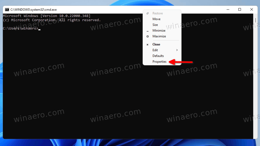 Windows Command Prompt Titlebar Right Click Menu
