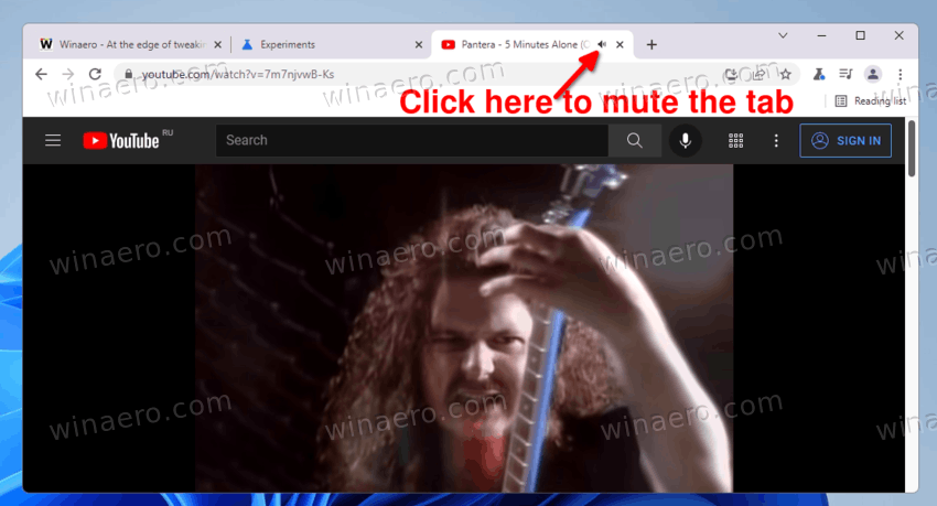 Click To Mute The Chrome Tab