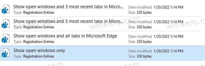 Registry Files to Disable Edge Tabs In Alt Tab