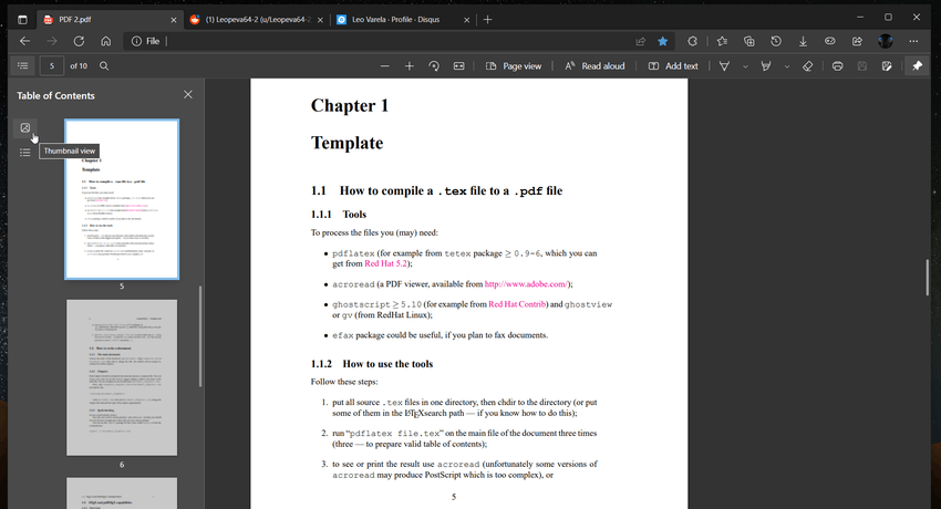 Edge Page Thumnbails In PDF Viewer