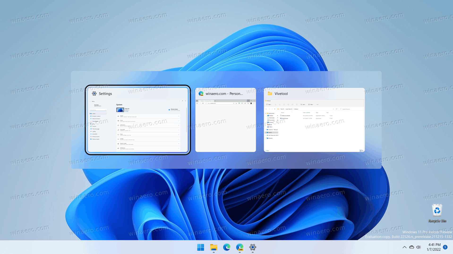 Enable Windowed Alt+Tab Experience In Windows 11