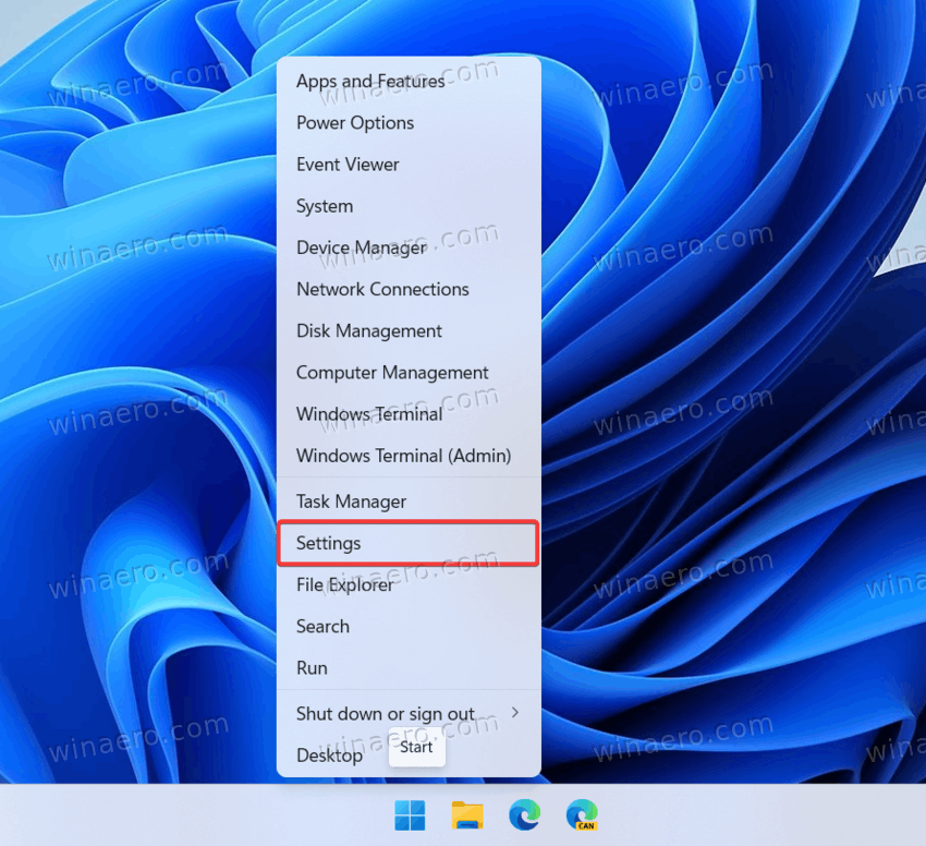 Windows 11 open Settings