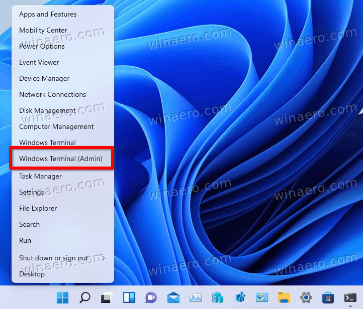 Open Terminal as Admin in Windows 11 