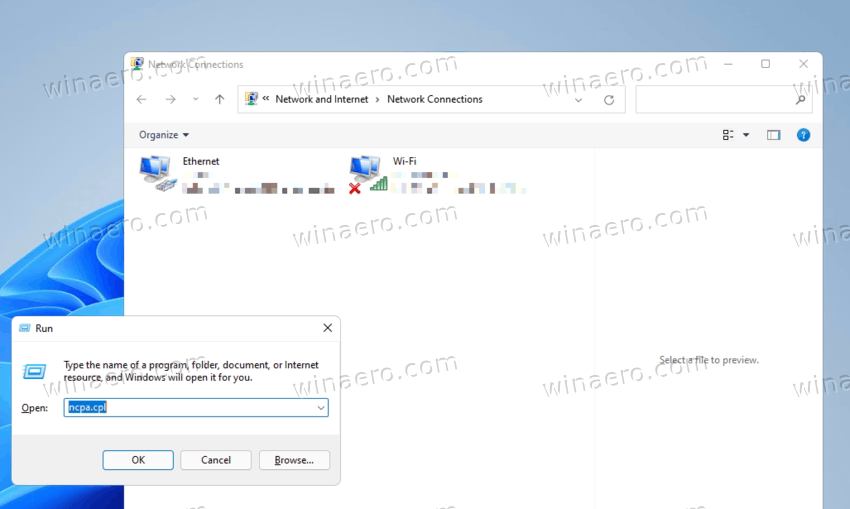 Windows 11 Ncpa Cpl Control Panel