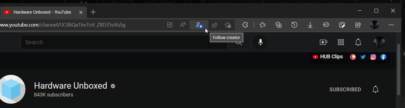 Edge Follow Creator Button