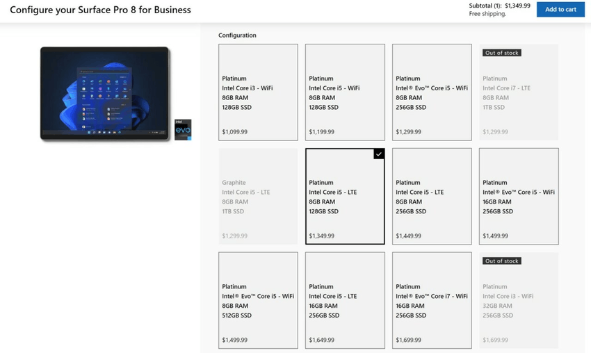 Surface Pro 8 Lte Skupage