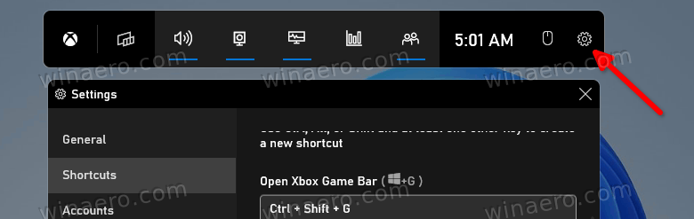 Xbox Game Bar Settings Icon