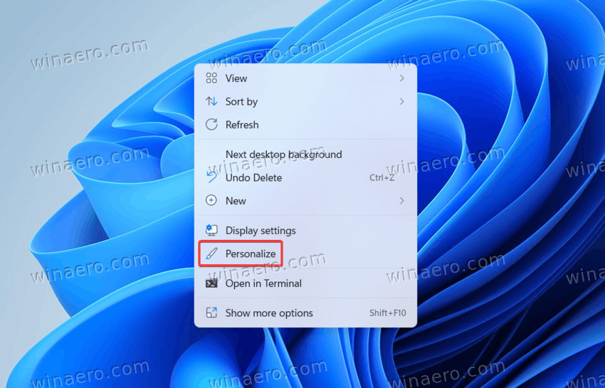 Select Personalize From The Desktop Context Menu