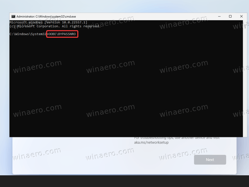 Install Windows 11 without Internet