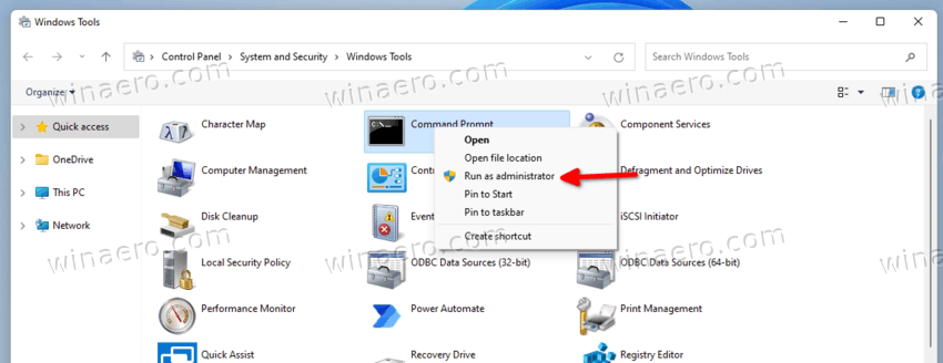 Run Elevated Command Prompt From Windows Tools