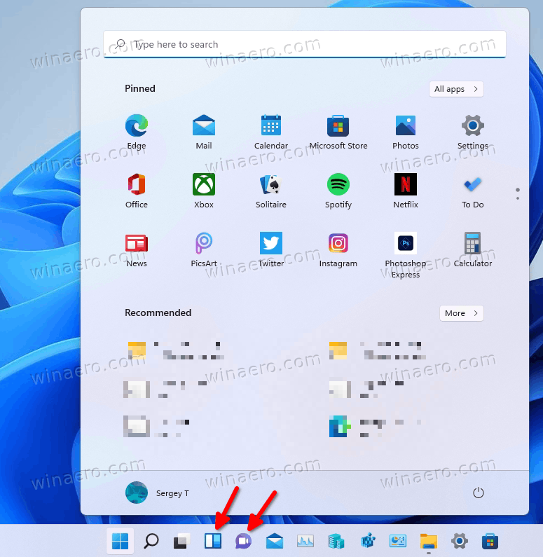 Teams And Widgets In The Windows 11 Taskbar