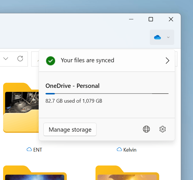 B22557 OneDrive File Explorer