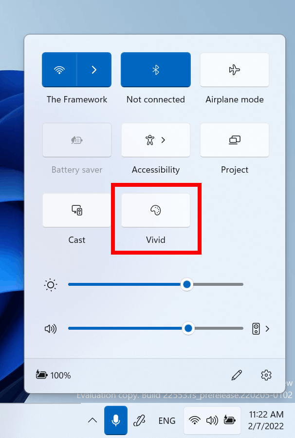 Color Profile Quick Settings