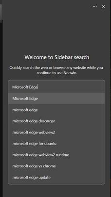 Bing Search Suggestions In The Sidebar