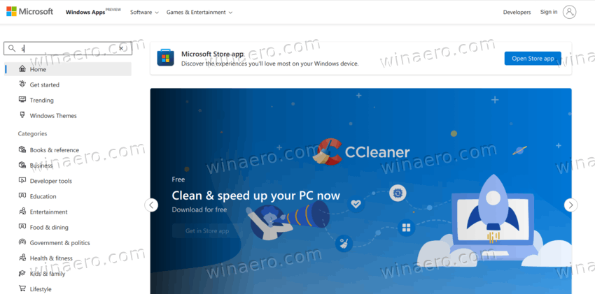 New Web Version Of Microsoft Store