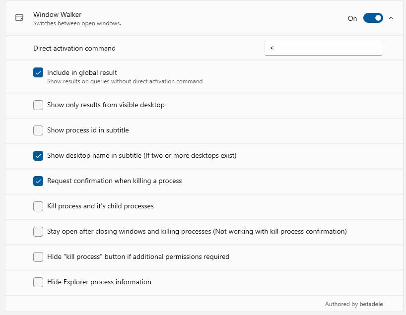 PowerToys Run Window Walker Close Window Settings