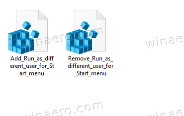 reg files to enable Run as for the Start menu shortcuts