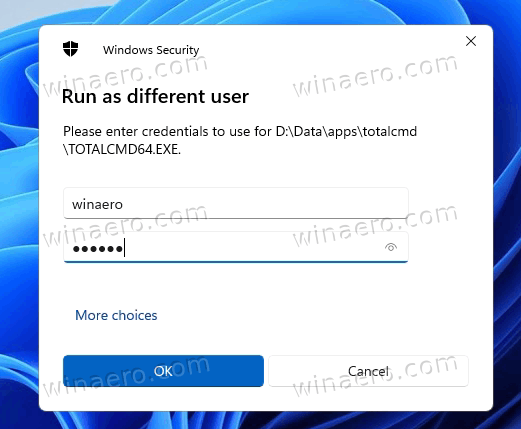 Run as different users from taskbar