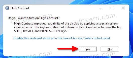 Enable High Contrast Mode With A Hotkey