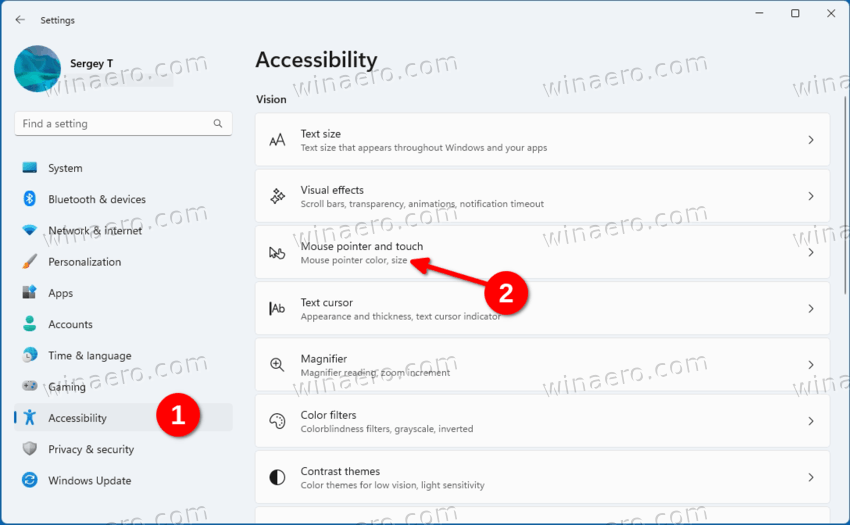 Accessibility Mouse Pointer And Touch