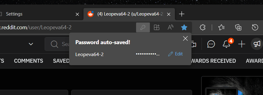 Edge Auto Save Passwords 2