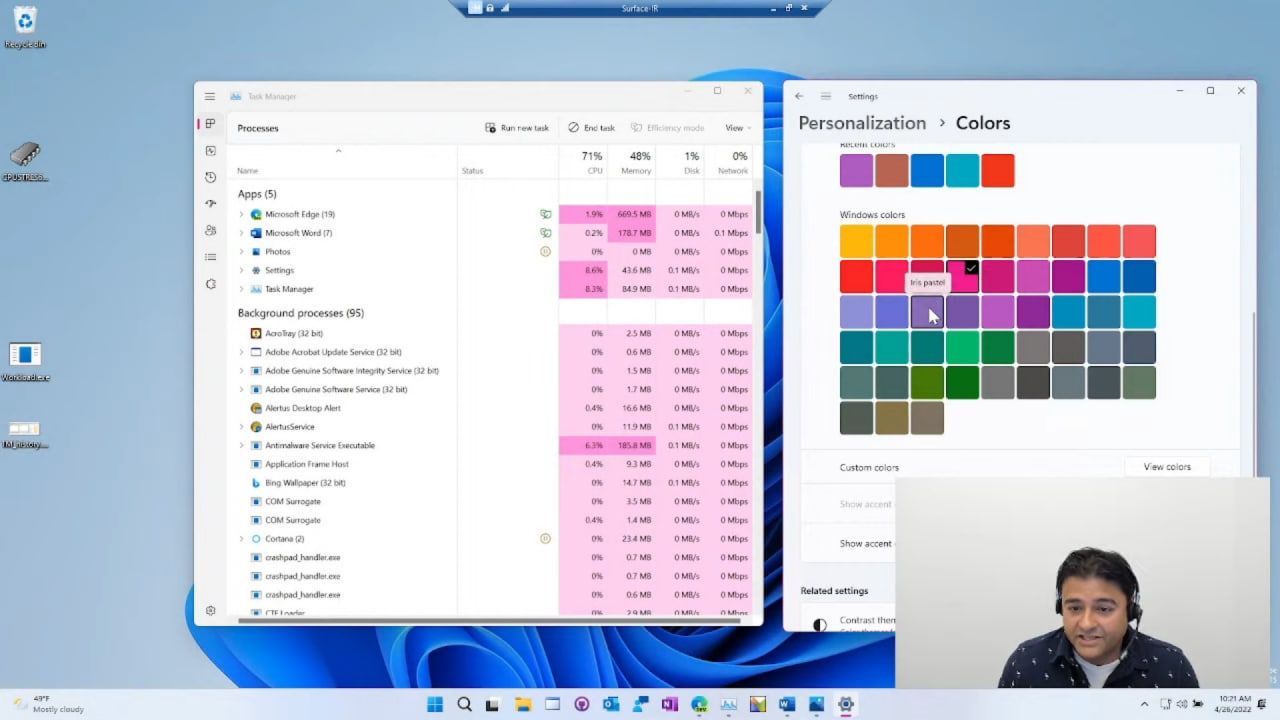 Windows 11 Task Manager Accent Color Support
