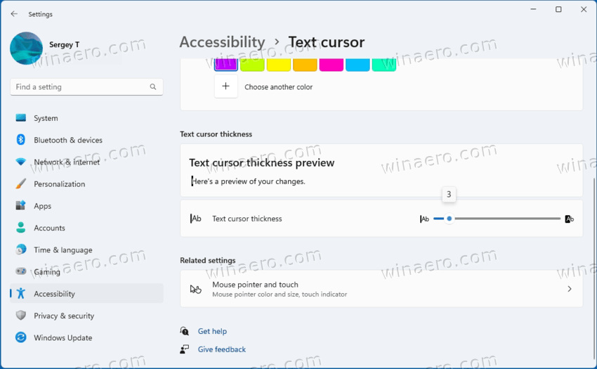 How to change the mouse pointer size, color, and thickness