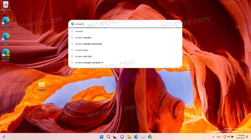 Windows 11 Desktop Search Bar