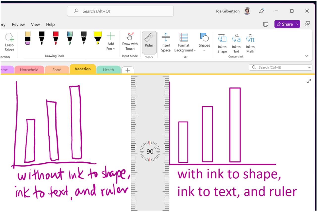 New inking features in OneNote