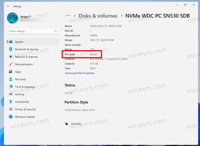 Windows 11 Find out NVMe