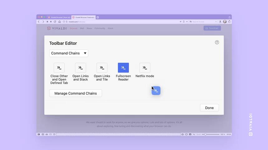 Vivaldi 5 3 Edit Toolbar Command Chain