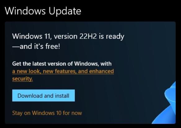 Windows 11 Upgrade Offer