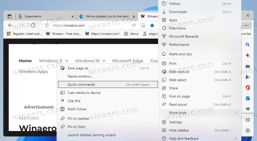 Microsoft Edge Has Finally Received Quick Commands