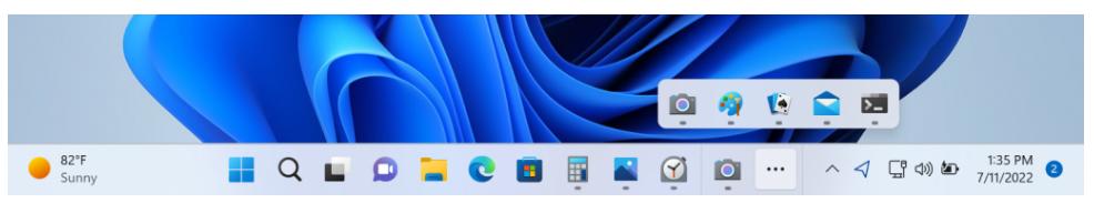 new taskbar overflow