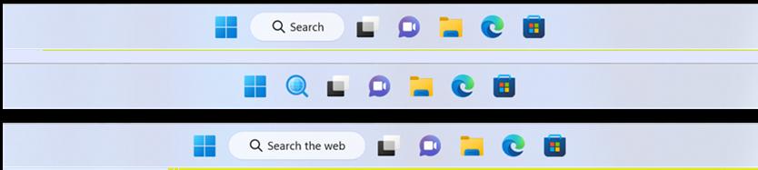 Windows 11 Search Button Taskbar Variants
