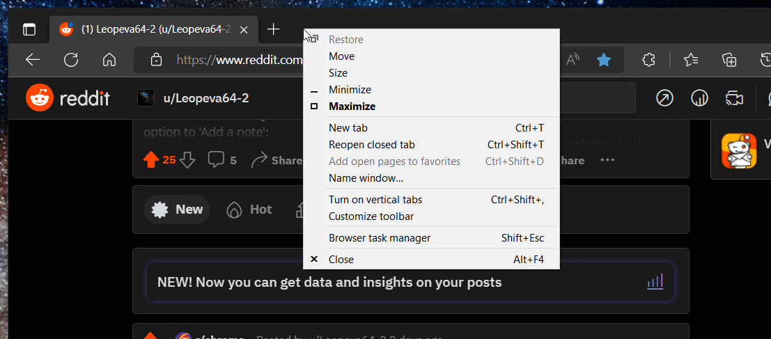 Stable version titlebar context menus