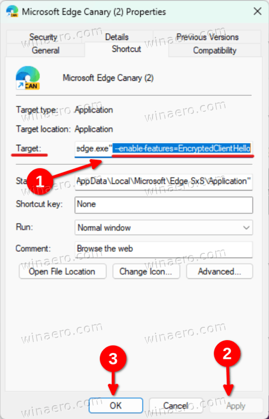 Enable Encrypted Client Hello in Edge