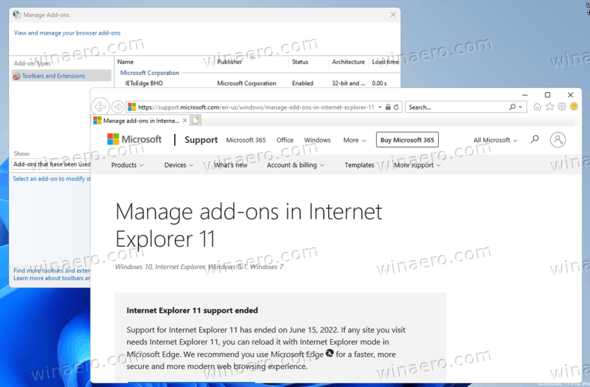 Windows 11 launch Internet Explorer