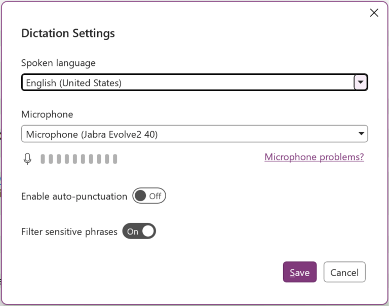 Onenote Dictation 2