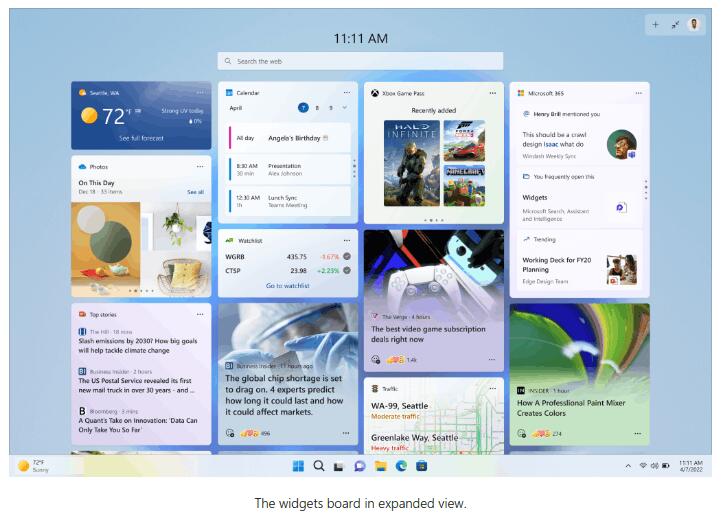 Full-screen Widgets in Wind