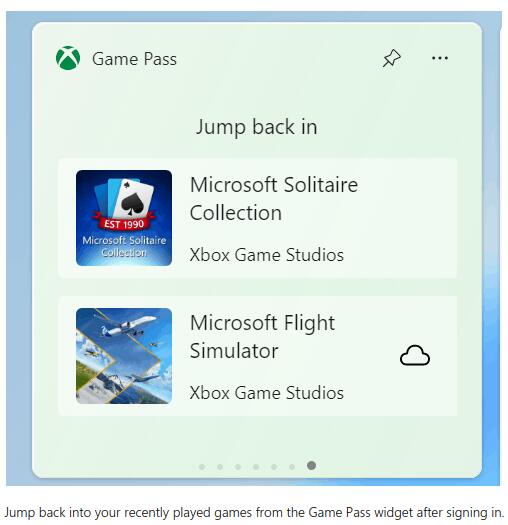 Game Pass Widget Improvements