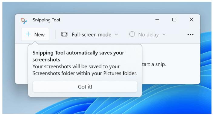 Build 25211 Snipping Tool Auto Save Screenshots