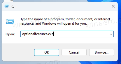 run optionalfeatures.exe