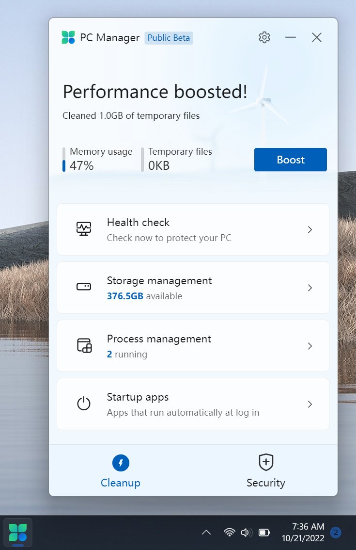Microsoft Pc Manager App 2