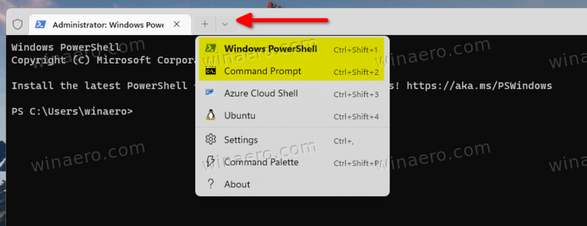 Select Powershell Or Command Prompt Terminal Profile