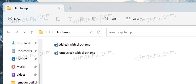 Remove Clipchamp REG files
