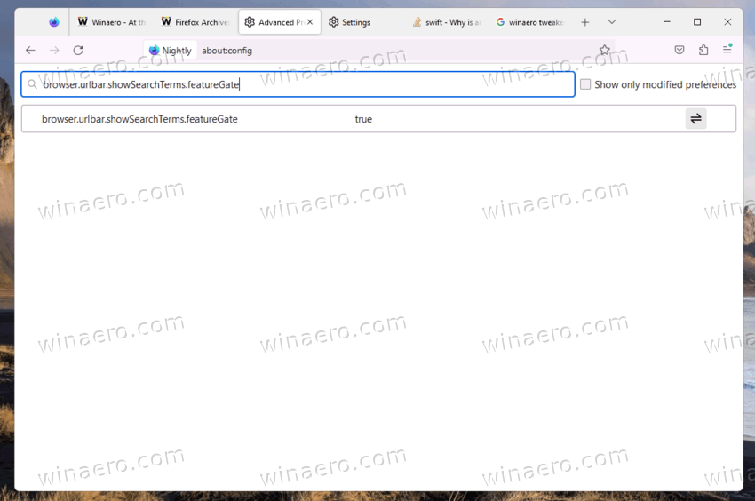 Browser.urlbar.showSearchTerms.featureGate