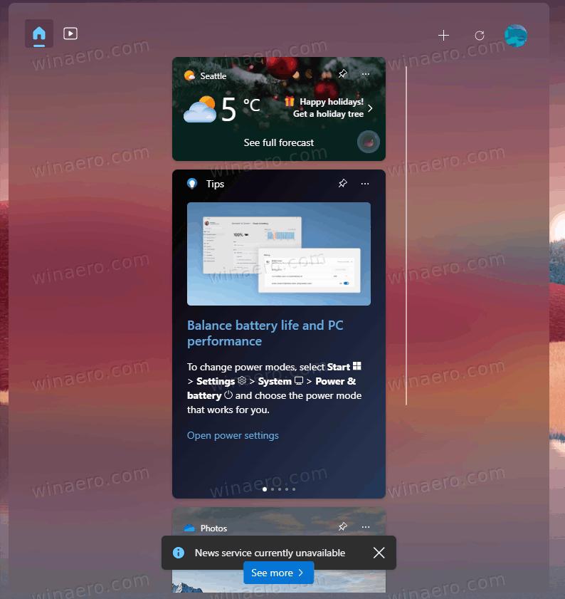 New Widgets Panel Windows 11