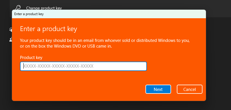 Enter A Product Key Old Dialog