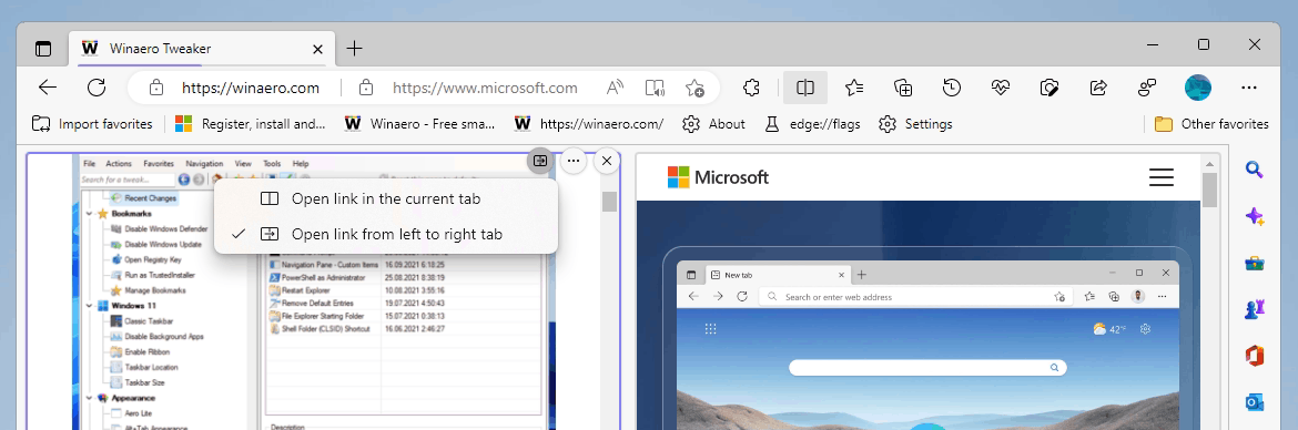 Microsoft Edge has got a new Split Screen feature to open two sites in ...